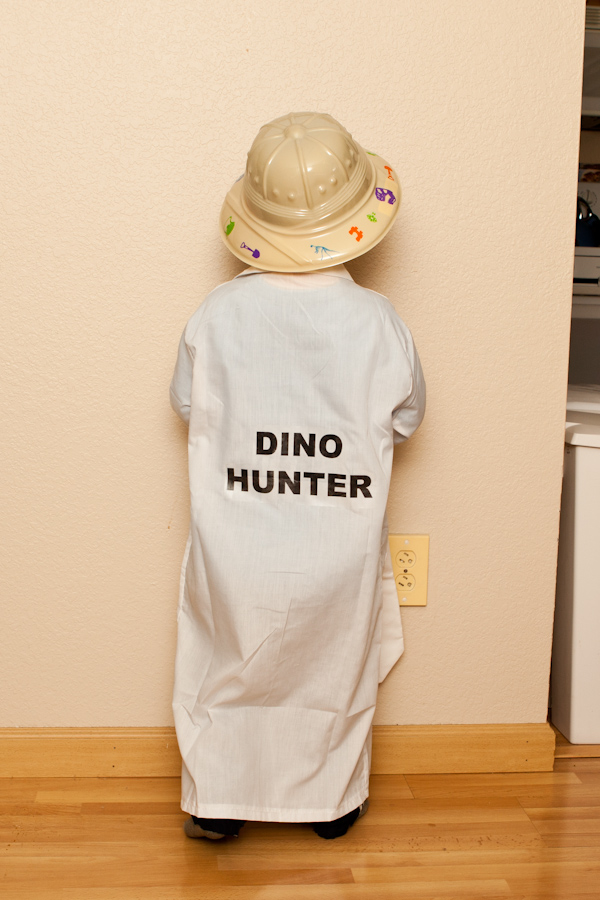 Andrew's Paleontologist costume - back