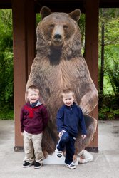 Will and Andrew with a bear at Northwest Trek