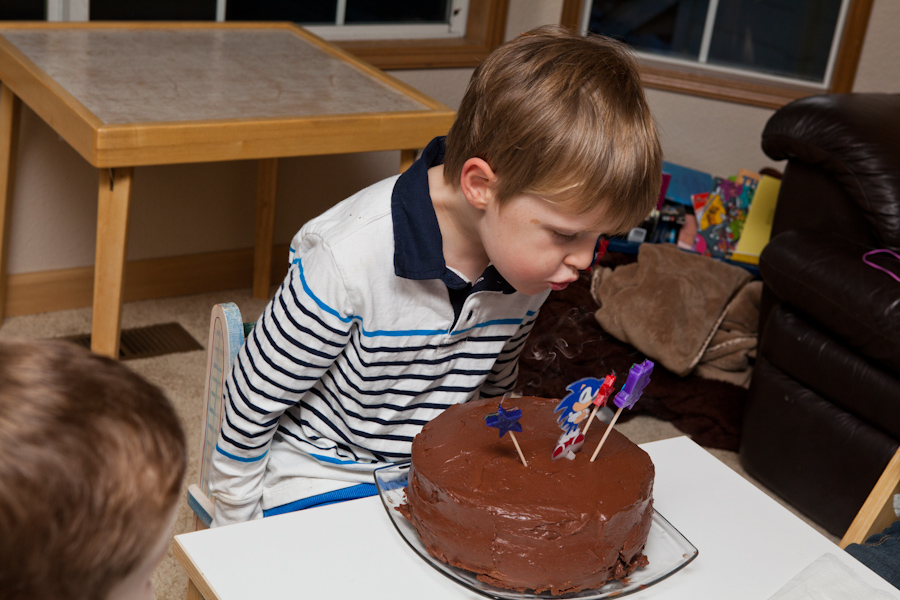Will blows out his candles