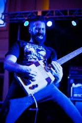 Ryan Postlethwait (Mega Beardo) rocking the NES guitar 4