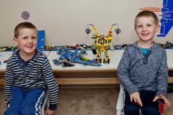 Will and Andrew with their completed Lego sets (PERHAPS with some help from Daddy and Grandpa Allen)