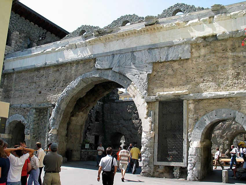 Ancient city wall in Aosta