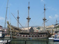 A pirate ship in Genoa port
