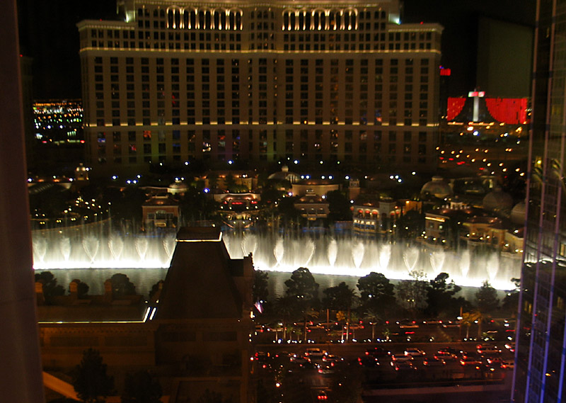 Bellagio fountains from our room