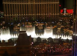 Bellagio fountains from our room