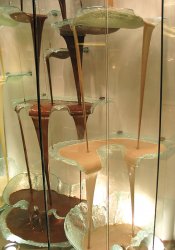 Tallest chocolate fountain in the world at Jean Philippe Patisserie