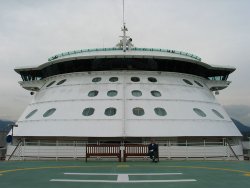 The front of the boat from the helideck