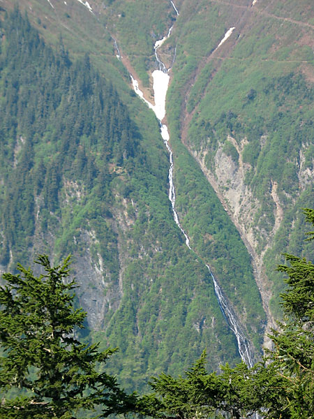 Waterfall across the valley