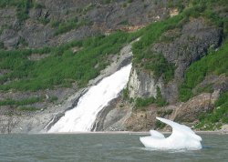Waterfall and iceberg