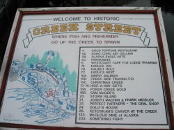 Creek Street, where fish and fishermen go up the creek to spawn