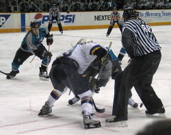 Sharks win the faceoff