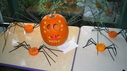 Winner, scariest pumpkin: Adam's spider pumpkins.