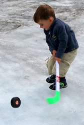 Alex playing some glacier hockey