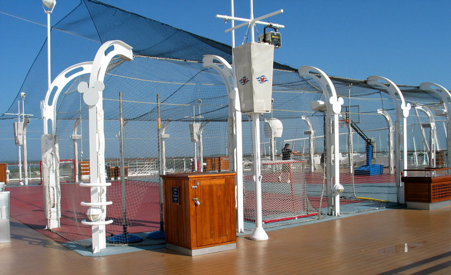Basketball and 'soccer' at the front of the ship