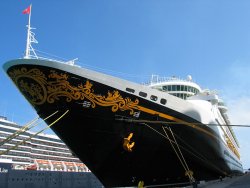 Ship docked in Nassau