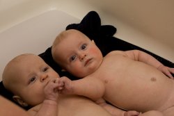 Bath time with Will and Andy