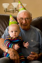 Great-Grandpa Jack and Andrew -- Happy Birthday Bumpa!