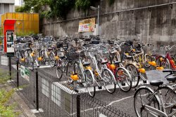 Bike parking next to the sumo arena