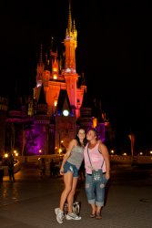 Tori and Jessie in front of the Tokyo Disneyland castle
