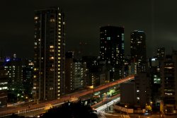 Nightime view from our hotel in Tokyo