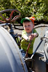 Will drives a Tractor at Remlinger Farms