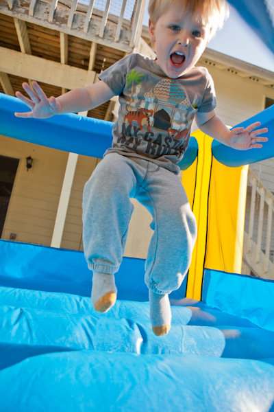 Will in the bounce house
