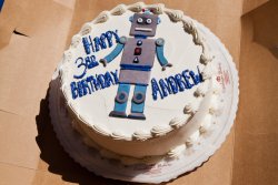 Andrew's robot birthday cake
