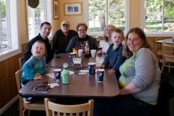The gang at lunch on Madeline Island