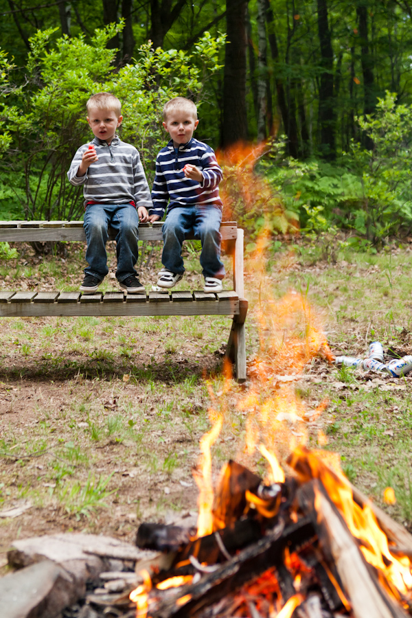 Will, Andrew and the campfire