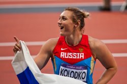 Russian Shot Putter Evgeniia Kolodko Celebrates 1