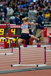 Eilidh Child of Great Britain in the Women's 400m Hurdles Semifinals