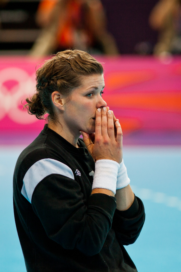 Norway's Kari Aalvik Grimsbo after a comeback 21-19 quarterfinal win over Brazil in Women's Handball