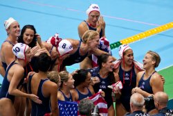 USA Women's Water Polo team celebrates gold (7)