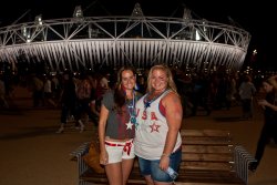 Tori and Jessie in front of the Olympic Stadium (2)