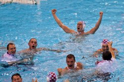 Croatia's Men's Water Polo team celebrates gold