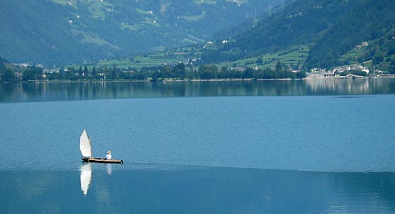 Boat in a lake near Switzerland